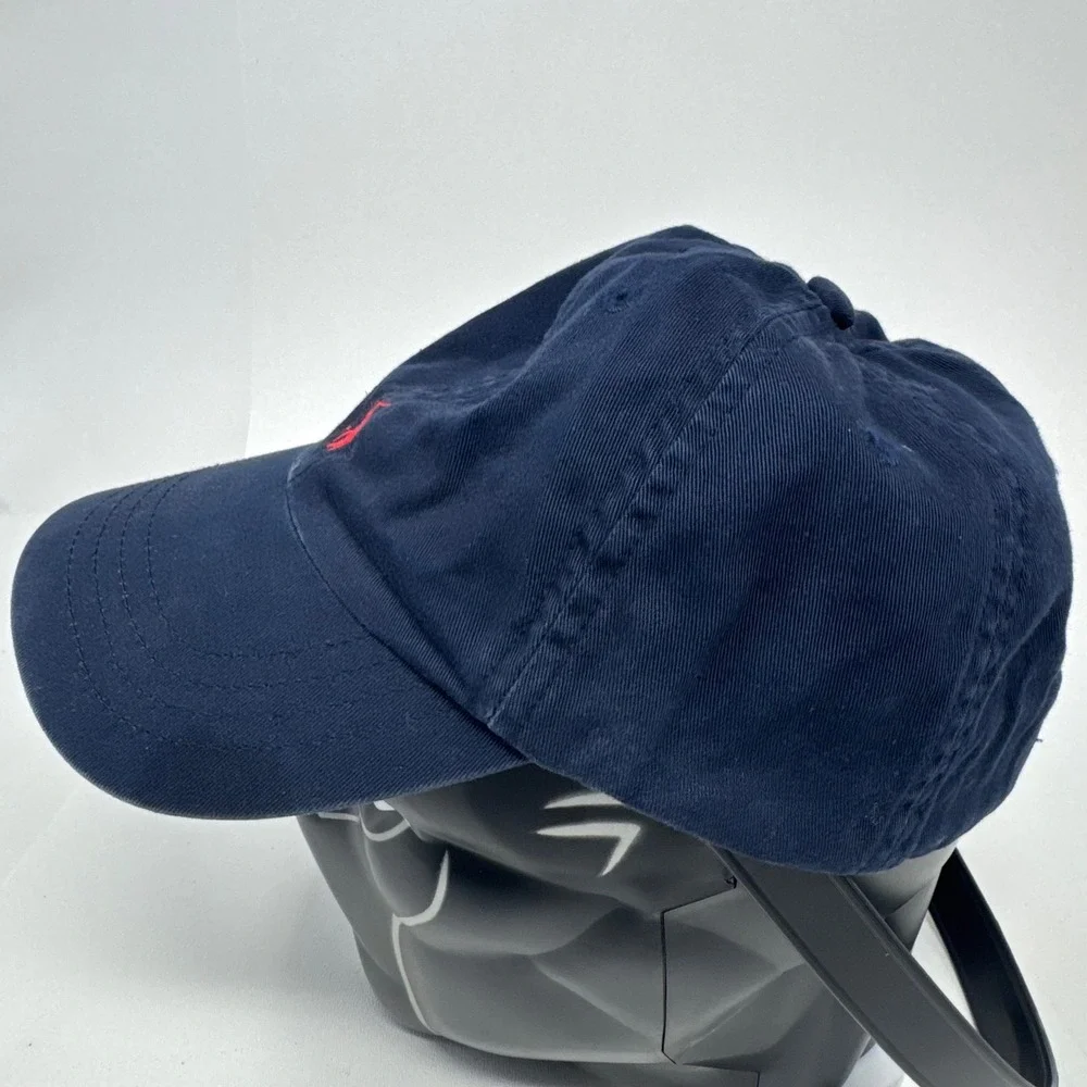 Polo Ralph Lauren Boys Navy Blue Cotton Baseball Cap Red Pony Hat Kids Size 4-7